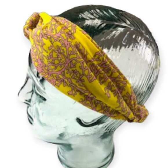 ZARA Bohemian Yellow Pink S/M Elastic Head Wrap - Picture 8 of 9